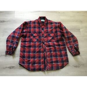 Vtg Mens‎ Outdoor Exchange Long Sleeve Button Up Flannel Jacket XL Shacket